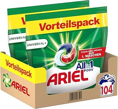 Ariel Detersivo PODS All-in-1, universale + detersivo, 104 lavaggi