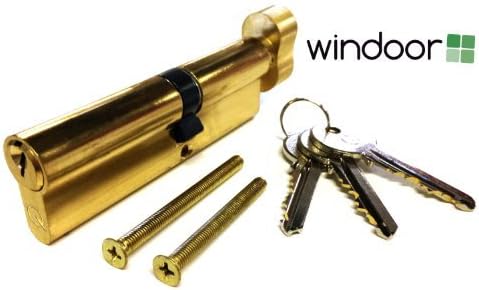 Thumb Turn Door Lock Cylinder / Barrel - Brass - 40 x 40 (80mm) by greenteQ