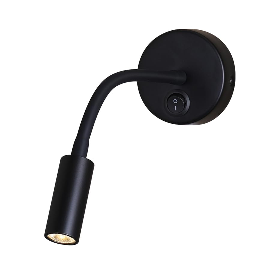 Image of LED Reading Lamp 3W Warm White 3000K for Reading Books Black Hardwired 2PCS (RS025)