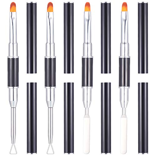Spiralization Direct 4 Pack Gel Nail Brush Dual-Ended Brush Nail Picker Scraper Polish Nail Art Remover Tools for Gel Acrylic Nails Extension