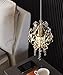 Surpars House Elegant Mini Chandelier Plug in Crystal Pendant Light,Golden
