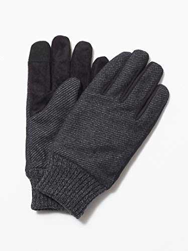 (アバハウス) ABAHOUSE 斜めストライプ リブグローブ メンズ ブラック Free