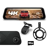 Stinger Jeep Wrangler JK (2007-18) 9.66” 4K UHD Touchscreen Digital Rear View Mirror Monitor & 4K Front Dashcam, 2K Backup Cam, Anti-Glare Night Vision, Built-in DVR w/ 64GB SD Card, Impact Detection