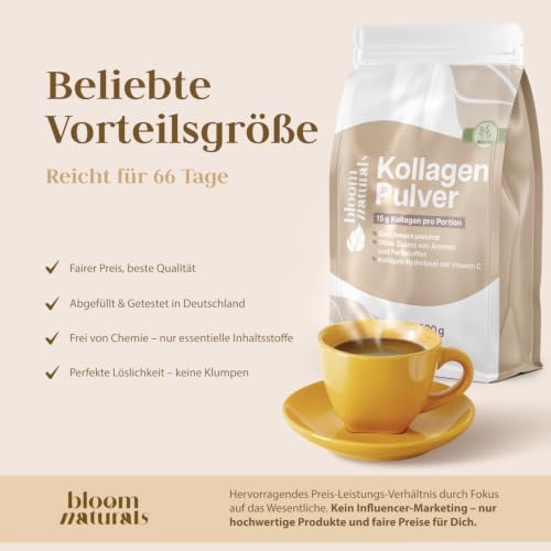 Grasgefüttertes Collagen Pulver – 1 kg (1000g) Peptide Typ 1 & 3 – Ansicht 2