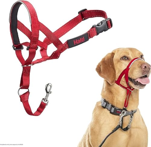 Halti Headcollar - Stop Your Dog Pulling on the Leash. Adjustable, Reflective and Lightweight, with Padded Nose Band. Dog Training Anti-Pull Collar for Medium Dogs (Size 3, Red) by Halti - Used condition - US$22.98