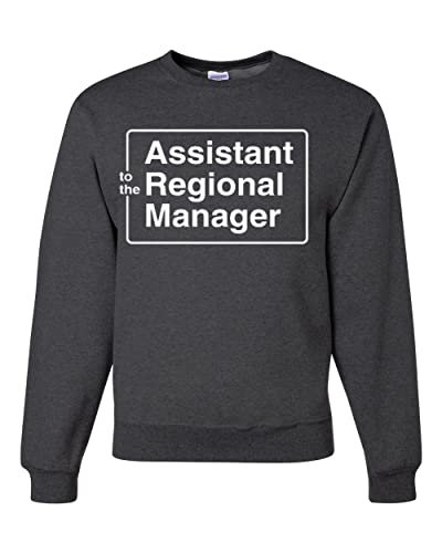 Wild Bobby Assistant to the Regional Manager Office Quote Pop Culture Unisex Crewneck Graphic Sweatshirt, Heather Black, X-Large