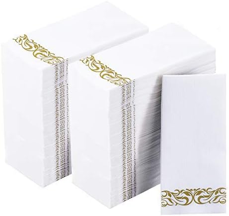 200  Gold Linen Feel Paper Hand Towels