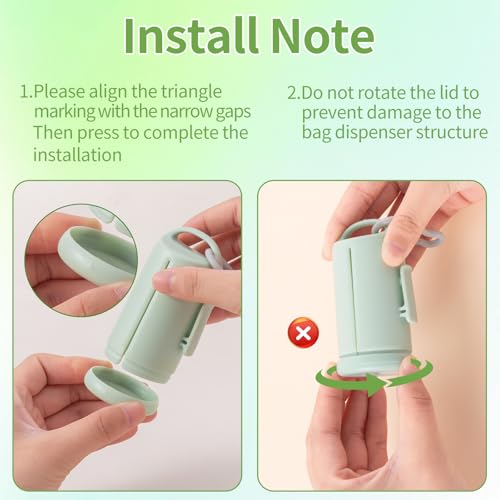 Image of 3Pack Dog Poop Bag Holder with Hook to Hold Used Bag, Build in Rotate Pole for Easy Pull Out Bags Lightweight Pet Waste Bag Dispenser with Clip for Leash Attach Doggy Walking Parking