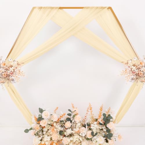 Sheer Gauze Wedding Arch Draping Fabric 29" x 20 FT 2 Panel Champagne by MLMC - Used condition - Image 7