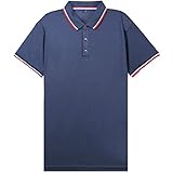zpllsbratos Herren Poloshirt kurzärmliges Basic Golf Tennis Polohemd Atmungsaktives(Marineblau,3XL)