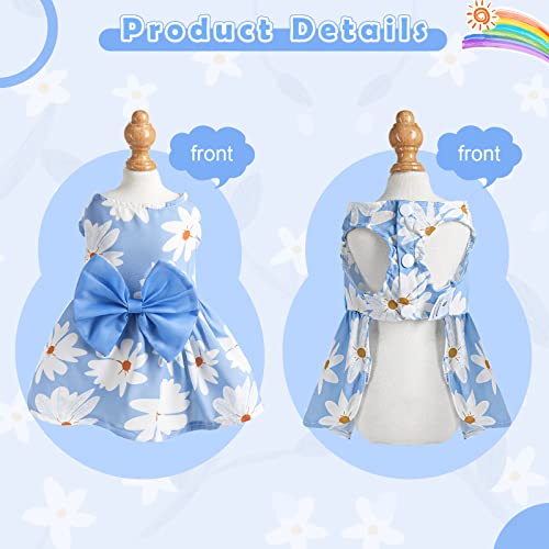 Dog Dresses For Small Dogs Girl, Cute Puppy Dress, Yorkie Chihuahua Dress, Summer Dog Clothes, Cat Clothing, Doggy Outfit, Blue Sunflower Pet Apparel Female (Small) #TOP3
