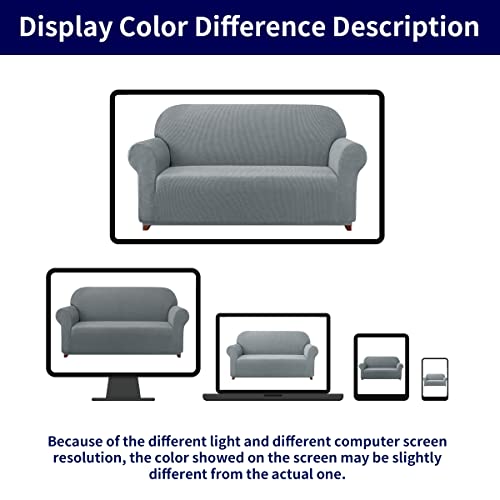 Subrtex Stretch Sofa Cover Set 1 Piece Sofa Slipvover With A Gift Cushion Cover For 3 Cushion Couch(Light Gray,Sofa) #TOP7