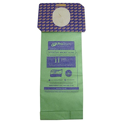 ProTeam 103483 Intercept Micro Filter Worki o pojemności 3,25 l, opakowanie 10 wymiennych filtrów próżniowych, zielone