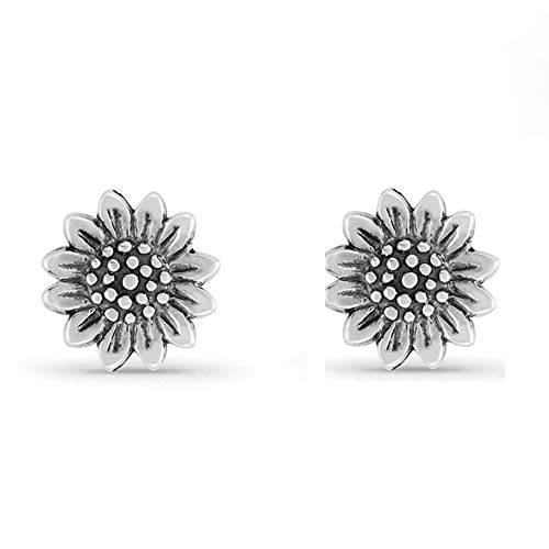 Boma Jewelry Sterling Silver Sunflower Stud Earrings