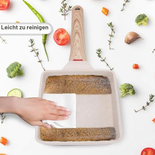 Foto von Bobikuke Tamagoyaki Pfanne, Japanische Omelette Eierpfanne Nonstick, Weiß