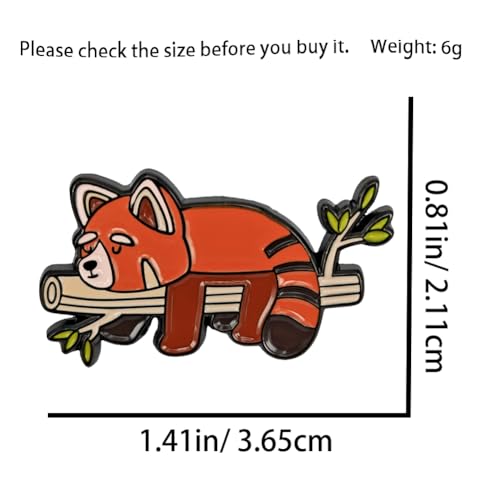 Image of Enamel Pin,Cute Red Panda Lapel Pin,Cartoon Animal Brooch,Gift For Teens Students Family Friends Partners,DIY Decor,Denim Jacket Canvas Bag Backpack Hat Shirt Collar Accessory
