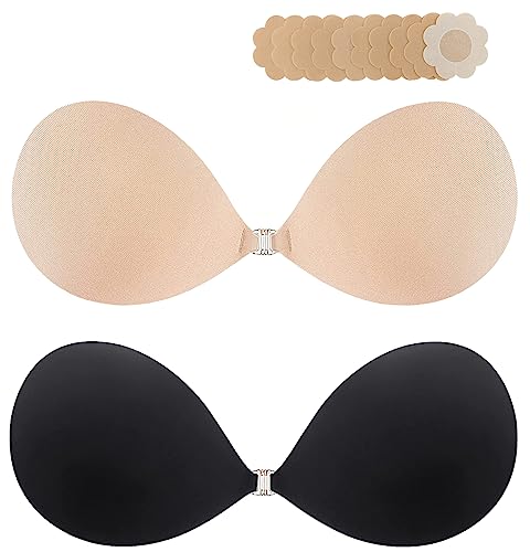 Super Sticky Push Up Adhesive Bra Invisible Strapless Backless Lifting Bra for Women with Nipple Pasties