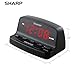 Sharp Digital Alarm Clock with Keyboard Style Controls, Battery Back-up, Easy to Use with Simple Operation, Black Case with Red LED Display