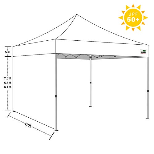 Image of Eurmax USA 10x10 Pop Up Canopy SunWall-UV Protection for Tents,Blocks Sunlight&Wind,Water Resistant Side Wall Only,Easy Hook & Loop Installation,Fit for 10FT Straight Leg Shelters&Gazebo,Cocoa