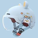 Casco De Scooter para Niños | Casco De Moto Abierto | con Visera | Casco Jet para Niños | para Niños Y Niñas De 3 A 12 Años | Homologado por La Norma ECE 22.06 E,46-55cm