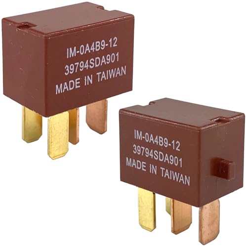 39794-SDA-901 ECM Power Relay (2-Pack), 12V 4-Pin SPST Automotive Relay Compatible with Honda Accord, Civic, CR-V, Odyssey, Ridgeline & Acura - Replaces G8HL-H71, 39794-SDA-902