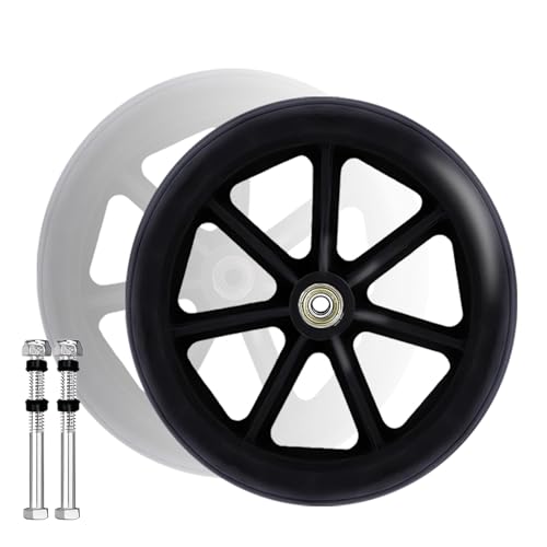2 Stück Rollstuhl Vorderrad, Ersatzrad für Rollstühle, Manuelle Rollstuhl-Vorderräder, Wird mit zwei Schraubenstange geliefert, Für Rollstühle,Rollatoren,Gehhilfen,Radersatz (Geeignet für 8 Zoll)