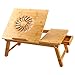 Laptop Desk Nnewvante Adjustable Bed Desk Table Bamboo with USB Fan Foldable Bed Tray w' Drawer