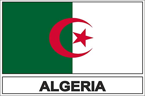 Akachafactory Sticker flag vinyl country DZ algeria