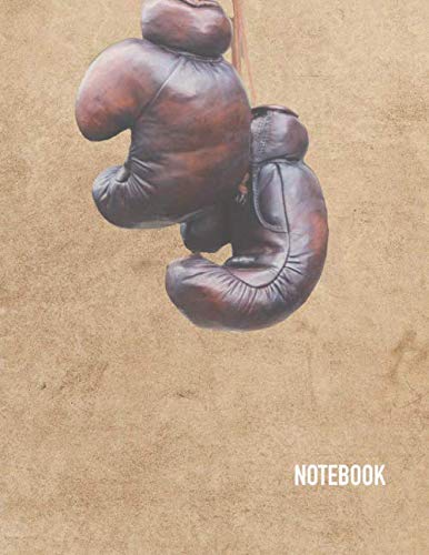 Notebook: Boxing Gloves Theme Cover Journal Cahier Large: 8.5 x 11 100 Lined Pages Notebook for Notes Ideas, Sketches, Observations