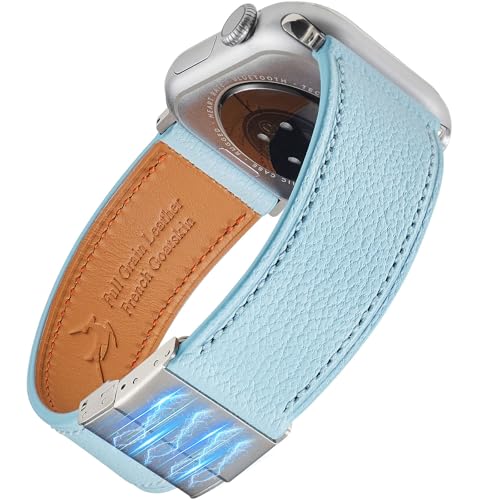 Bracelet en cuir de chèvre français pour Apple Watch | Élégance artisanale