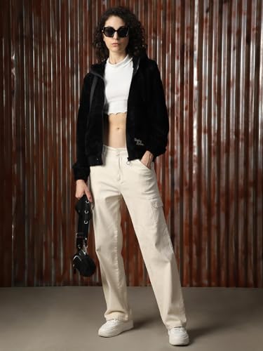 Image of High Star Women Solid Polyster Oversized Fit Long Sleeve Jackets