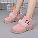 Fashion Black Boots for Girls:Fashion Waterproof Leather Short Booties Lightweight Winter Warm Footwear Winter Warm Shoes（Size13,Pink