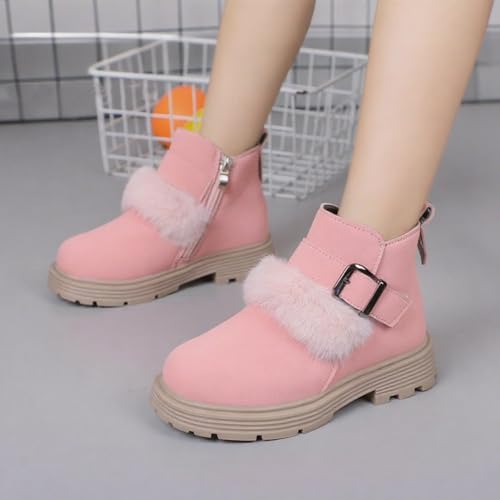 Girls Cute Shaggy Ankle Boots Fall Winter Fashion Side Zipper Chelsea Booties Comfortable Short Boots4