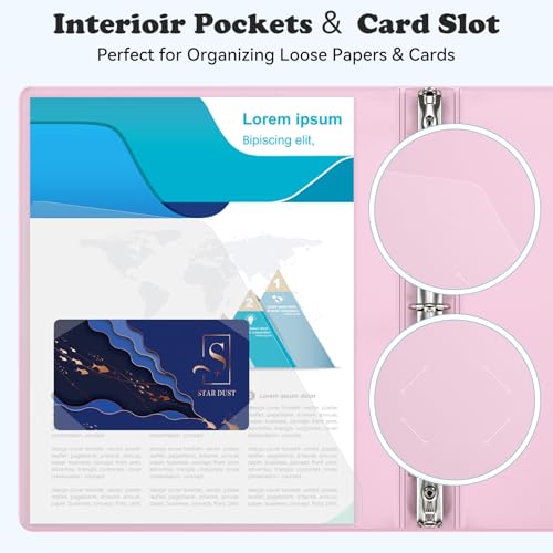 1-inch 3-ring binder with pockets basic binders 13939 pastel color binders holds letter size 853939 x 113939200 sheet capacity bundle 6 pack for back to school 1-inch