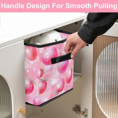 Boîte de rangement pliable robuste avec poignées en cuir confortables et durables