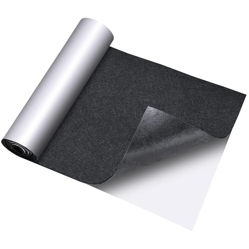 TORVEN Feutre Adhésif en Rouleau Noir – Feutrine Autocollante Épaisse 30/40/50/60 cm, Flexible & Antidérapant & Insonorisant, Bande Feutre pour Meubles,...