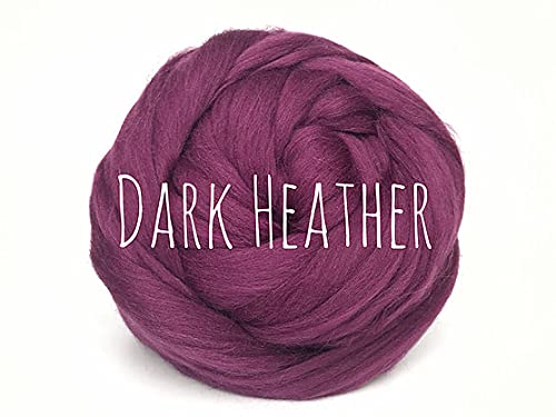 Colorful Passions Merino Wool Roving Oeko-TEX Certified Chunky Yarn Arm Knitting Felting Spinning Weaving Macrame 26-28 Microns EU Suppliers Dark Heather 100g (0.22lb) โ image 1