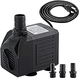 Yochaqute Aquarium Submersible Water Pump: 550GPH 30W Quiet Mini Adjustable with 6ft Power Cord for Hydroponics | Garden Waterfall | Pond | Fish Tank | Fountain