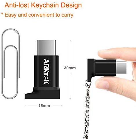 ARKTEK USB-C Adapter - Lighting Cable (Female) to USB Type C (Male) - Charging Adapter for Galaxy S20 Pixel 4 and More with Keychain (Black)…