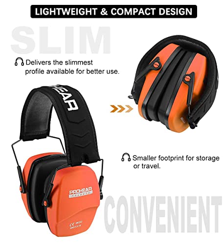 Image of PROHEAR 016 NRR 26dB Shooting Ear Protection, Slim Passive Earmuffs