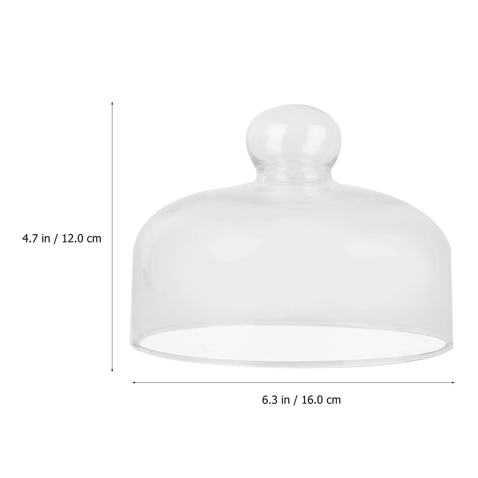 Cloche à Gâteau en Verre Transparent 16cm X 12cm, Dôme Alimentaire sans Plomb, Couvercle Protecteur pour Pâtisserie, Dessert et Conservation, pour Maison et Buffet
