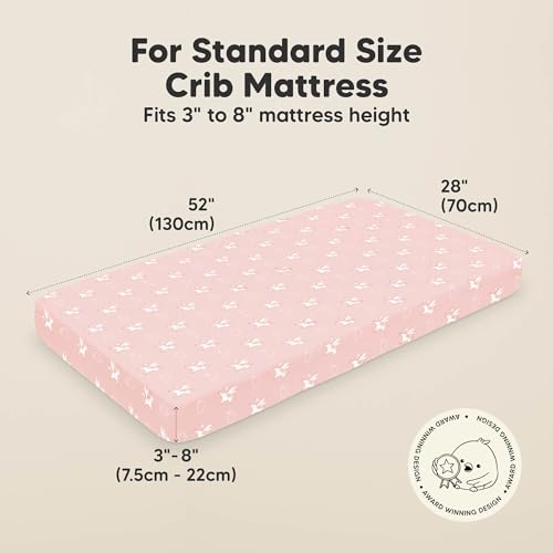 Image of KeaBabies 2-pk Organic Cotton Crib Sheets for Boys Girls 52x28 (Dreamland) | Fitted Crib Mattress Sheet Neutral, Breathable Cover for Baby Bed Set, Toddler Mattress, Soft & Cute Prints