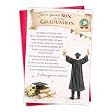 WALENGIF Graduation Gifts for Son from Mon Dad 2026-5.5''x8'' Graduation Card for Son High School College Graduation Cards with Envelopes Congratulations Graduation Cards for Him Boys Men