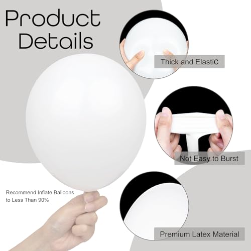 Image of Ouddy Party 129Pcs Matte White Balloon Arch Garland Kit in 18 12 10 5 Inch