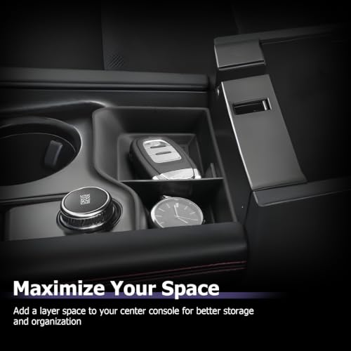 Image of LUWU 2025 2026 Explorer Center Console Organizer Compatible with Ford Explorer 2025 2026 Accessories Front Armrest Console Storage Box Insert Tray Silicone Material Black Coin Container