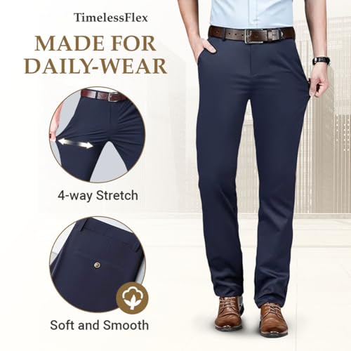 Silamone Timeless Stretch Pants, Comfortable Breathable Men's High Stretch Straight Fit Pants3