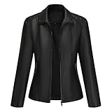 Photo Gallery yynuda giacca in pelle da donna in tessuto elastico pu giacca da motociclista con chiusura lampo tinta unita in pelle con colletto alto, nero , s Photo Gallery yynuda giacca in pelle da donna in tessuto elastico pu giacca da motociclista con chiusura lampo tinta unita in pelle con colletto alto, nero , s