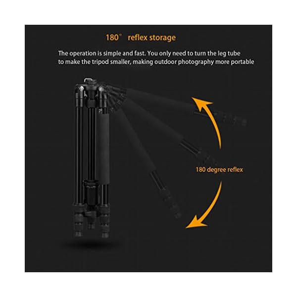 FEANG 62,6" Kamera-Stativ, Leichtes Aluminium 360-Grad-Kugelkopf Professional Tripod Einbeinstativ mit Bluetooth Remote, Telefon-Einfassung for Reisen (Color : A) – Bild 7