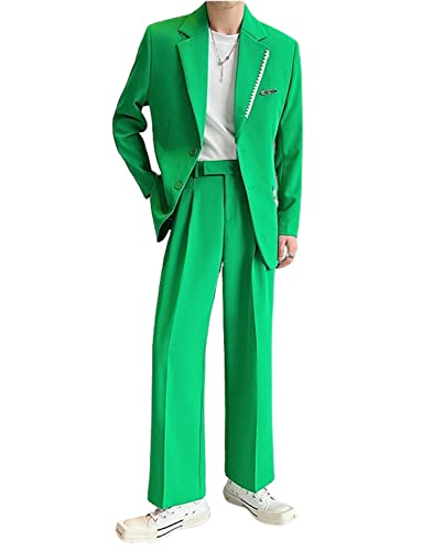 Hommes costume de taille supérieure veste deux boutons pantalon de costume chic