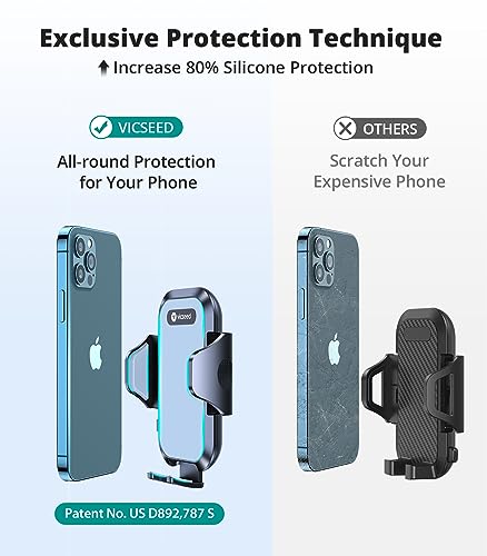 Vicseed CTEZ11 Military-Grade Sturdy Car Phone Holder Mount, 𝗨𝗽𝗴𝗿𝗮𝗱𝗲𝗱 𝗔𝗻𝘁𝗶 𝗦𝗵𝗮𝗸𝗲 Metal Cd Slot & Air Vent Thick Case Friendly Phone Mount thumb #3